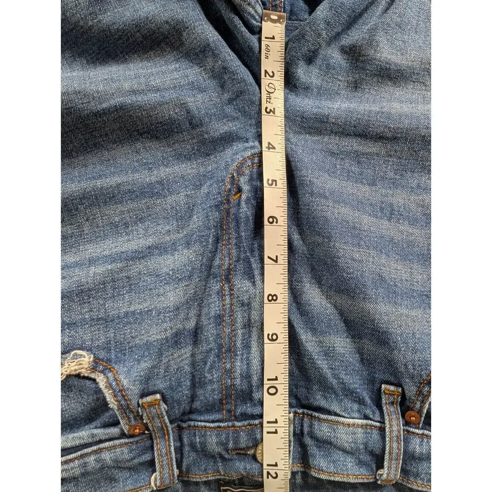 Abercrombie & Fitch Jeans Straight High Rise Distressed Blue Denim Size 31/12R